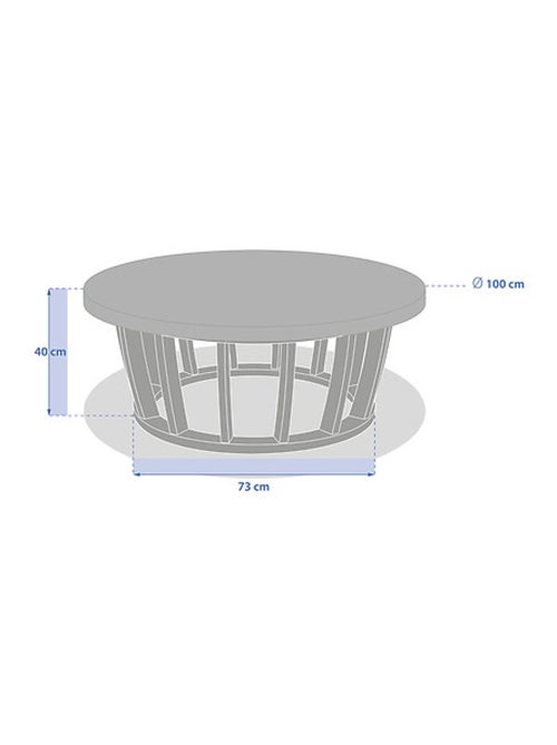 Table basse de jardin ronde en bois et béton LEMINDO - Kiabi