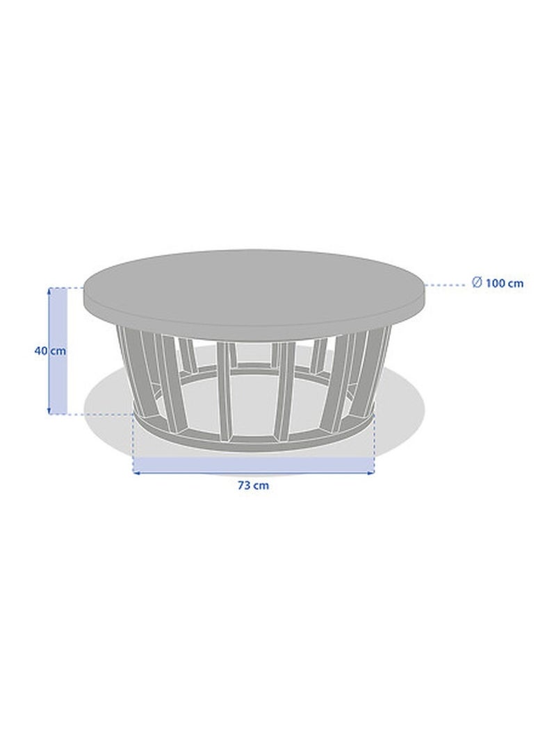 Table basse de jardin ronde en bois et béton LEMINDO Marron - Kiabi
