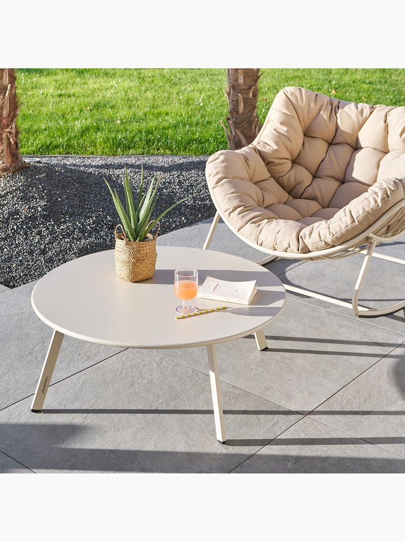 Table basse de jardin ronde SAONA Beige - Kiabi