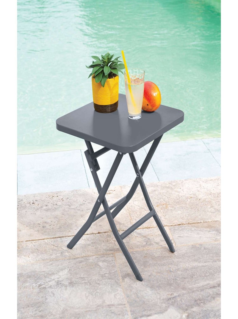 Table basse pliante carrée 2 places GREENSBORO Gris foncé - Kiabi