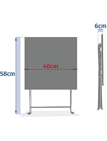Table basse pliante carrée 2 places GREENSBORO