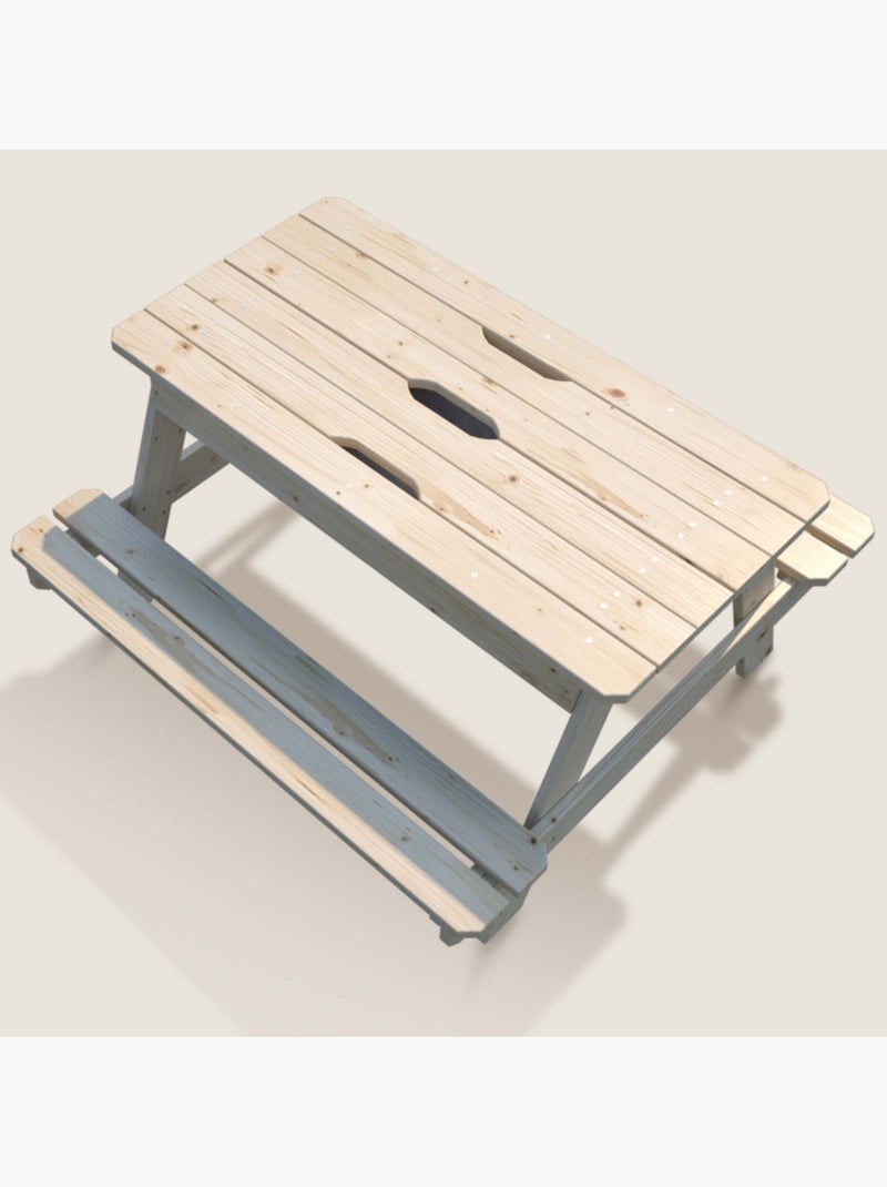 Table bois enfant avec bac à sable intégré Beige - Kiabi