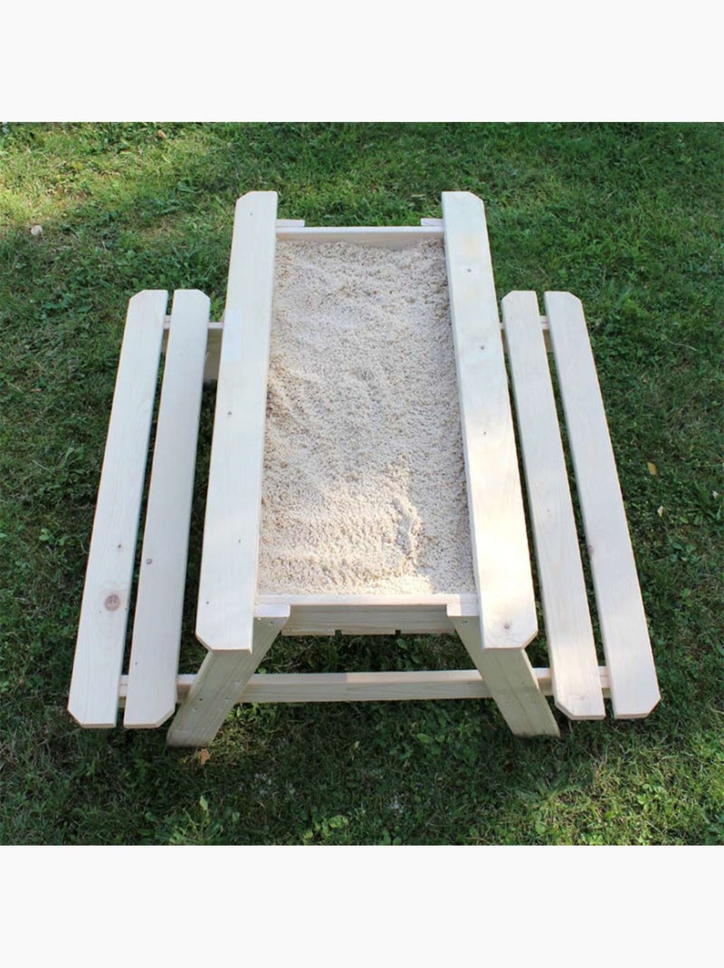 Table bois enfant avec bac à sable intégré Beige - Kiabi