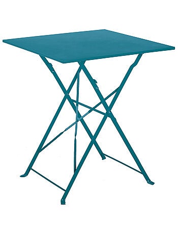 Table carrée de jardin pliante en acier