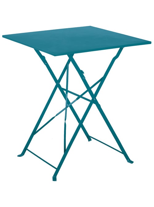Table carrée de jardin pliante en acier - Kiabi