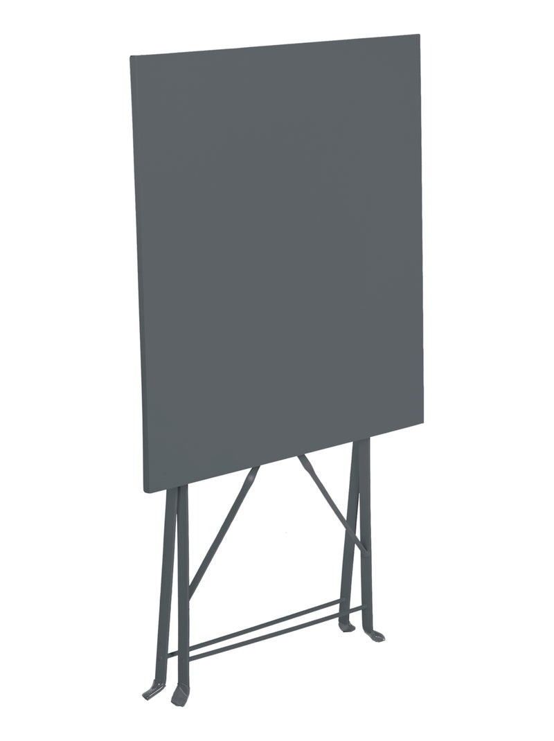 Table carrée de jardin pliante en acier gris anthracite - Kiabi