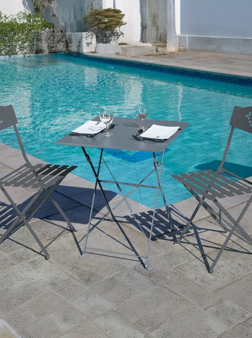 Table carrée de jardin pliante en acier - Kiabi