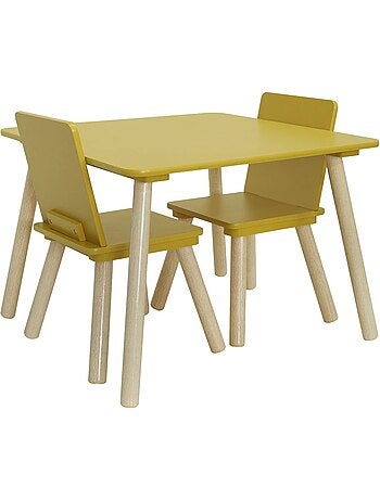 Table carrée enfant bois de pin 2 assises Judith