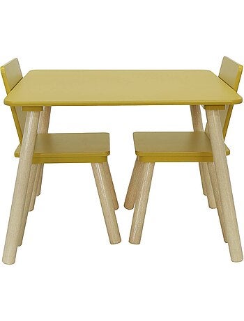 Table carrée enfant bois de pin 2 assises Judith