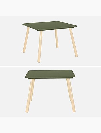 Table carrée enfant bois de pin 2 assises judith