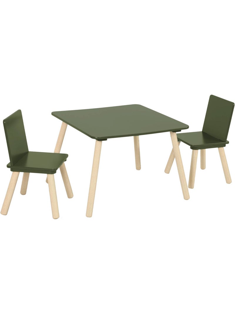Table carrée enfant bois de pin 2 assises judith N/A - Kiabi