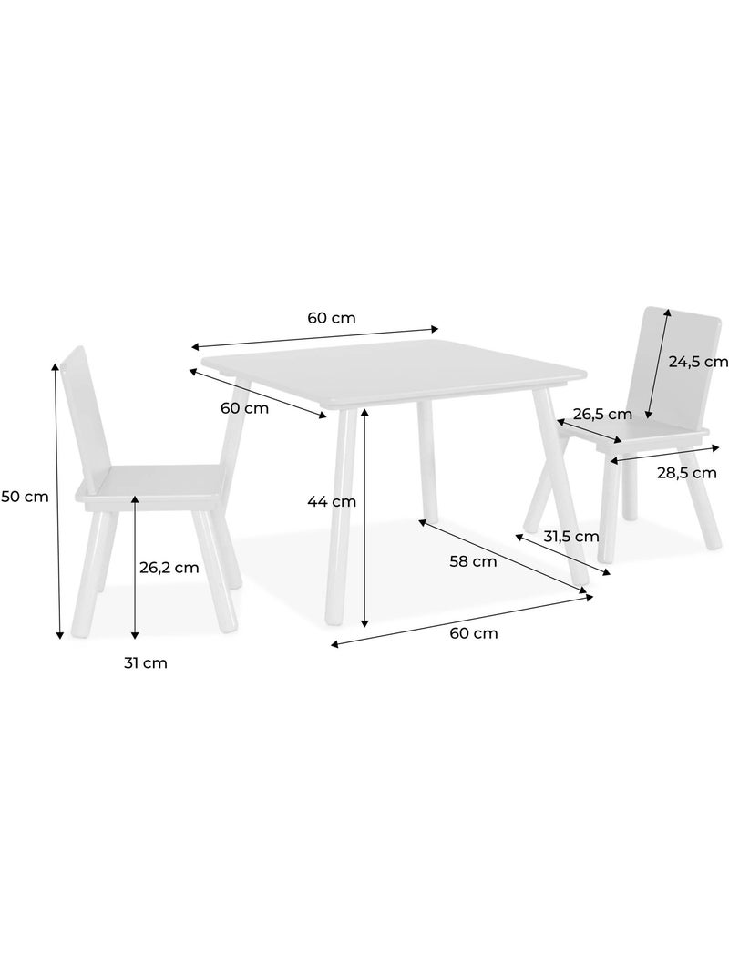 Table carrée enfant bois de pin 2 assises judith N/A - Kiabi
