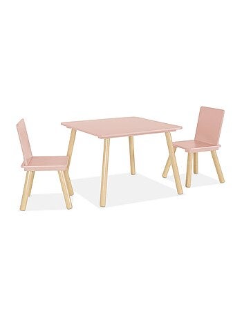 Table carrée enfant bois de pin 2 assises Judith