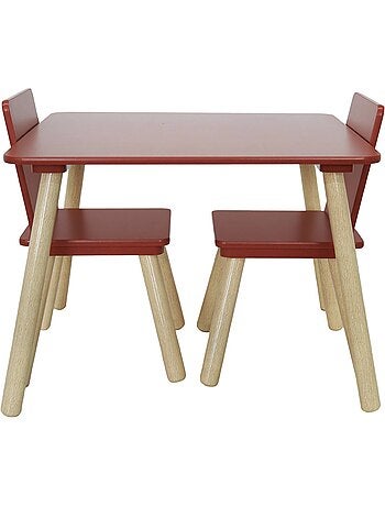 Table carrée enfant bois de pin 2 assises Judith