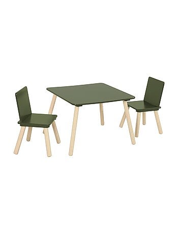 Table carrée enfant bois de pin 2 assises Judith