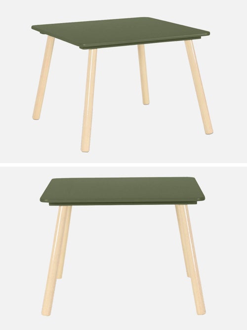 Table carrée enfant bois de pin 2 assises Judith - Kiabi