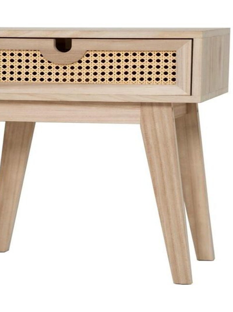 Table chevet cannage PALMA Beige - Kiabi