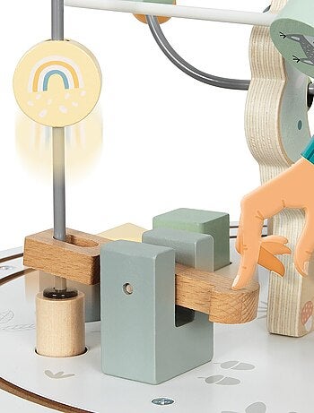 Table d'activités- Jeux d'Éveil Sensoriel Montessori en Bois- Jeux Éducatif, Boulier, Train animaux
