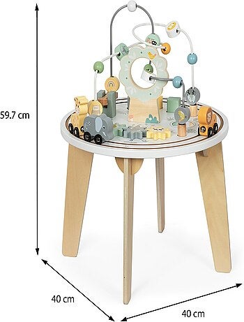 Table d'activités- Jeux d'Éveil Sensoriel Montessori en Bois- Jeux Éducatif, Boulier, Train animaux