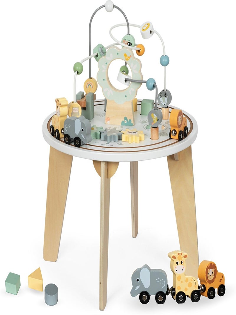 Table d'activités- Jeux d'Éveil Sensoriel Montessori en Bois- Jeux Éducatif, Boulier, Train animaux N/A - Kiabi