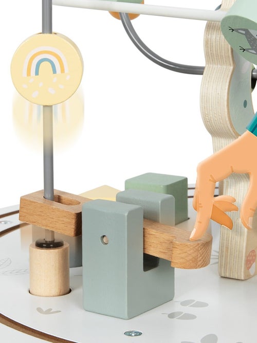 Table d'activités- Jeux d'Éveil Sensoriel Montessori en Bois- Jeux Éducatif, Boulier, Train animaux - Kiabi