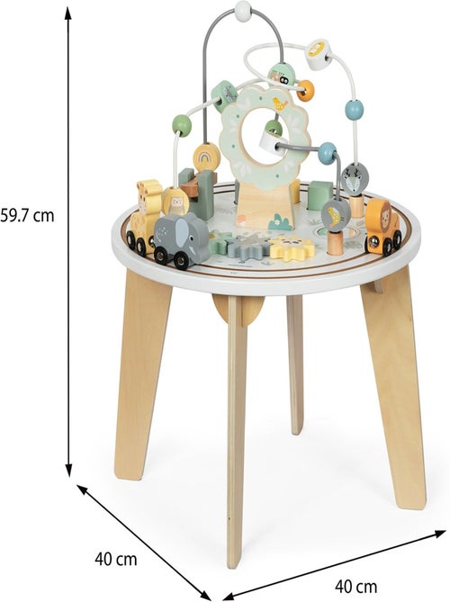 Table d'activités- Jeux d'Éveil Sensoriel Montessori en Bois- Jeux Éducatif, Boulier, Train animaux - Kiabi