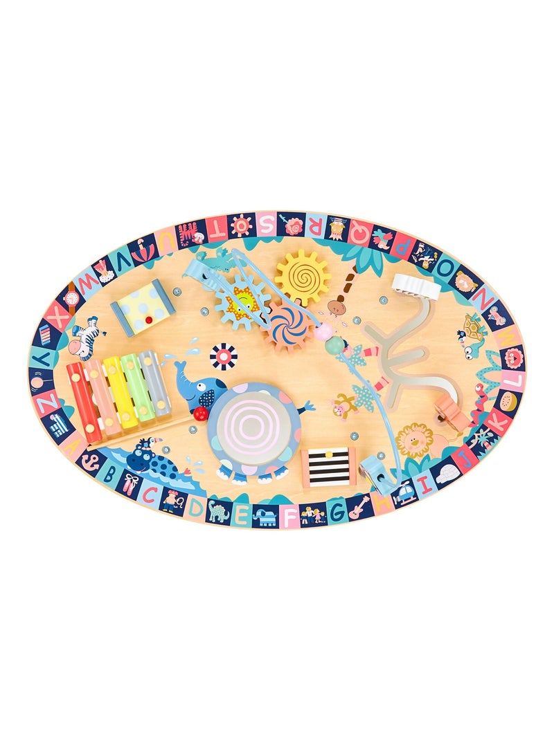 Table D'activités Bois Enfants +6 mois - Table Interactive Sensorielle: cymbales, tambour N/A - Kiabi