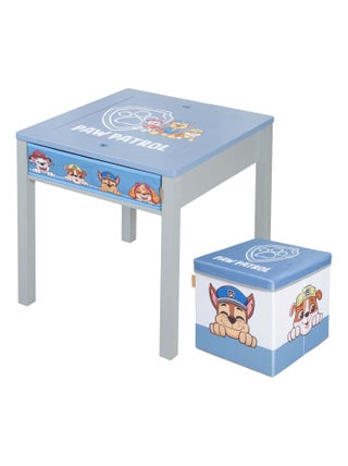Table d'activités en bois + 1 tabouret cube avec rangement 'Roba Paw Patrol'
