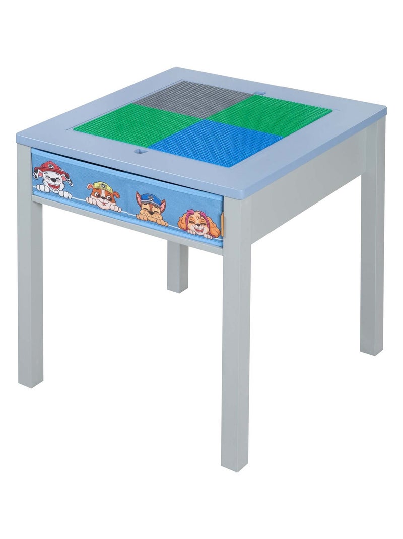 Table d'activités en bois + 1 tabouret cube avec rangement 'Roba Paw Patrol' Bleu Multicolore Gris - Kiabi