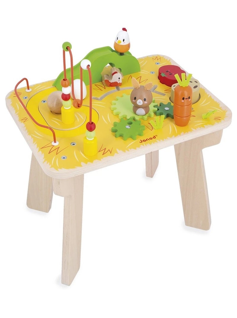 Table d'activités en bois Ferme Jaune - Kiabi