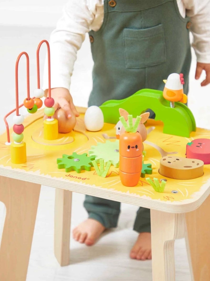 Table d'activités en bois Ferme Jaune - Kiabi