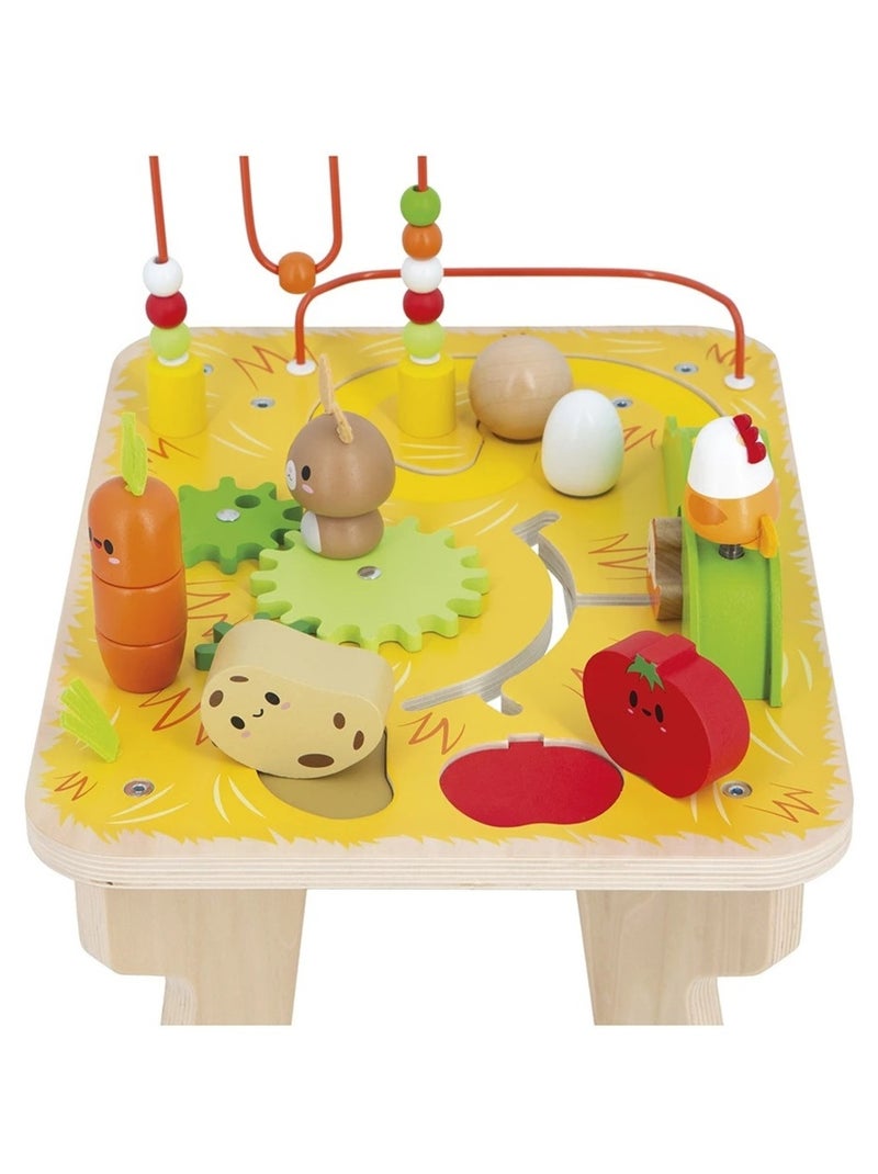 Table d'activités en bois Ferme Jaune - Kiabi
