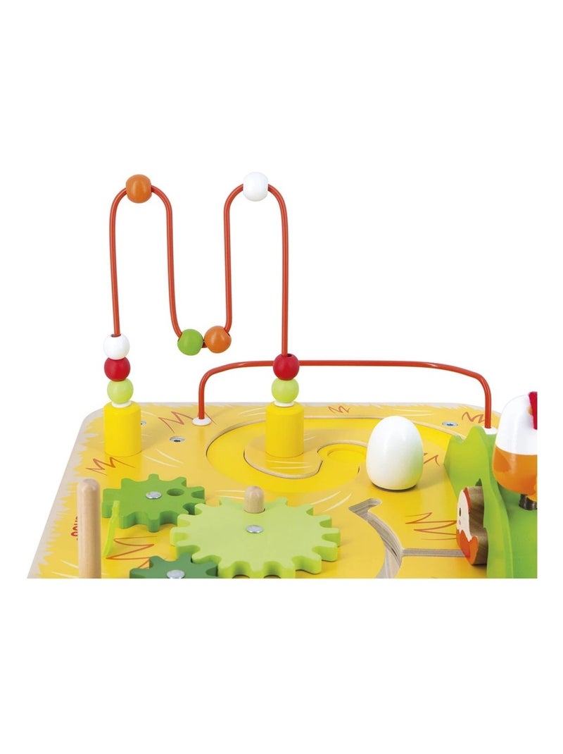 Table d'activités en bois Ferme Jaune - Kiabi