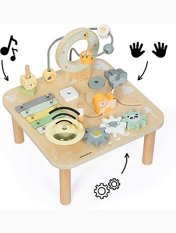 Table d'activités Montessori en bois animaux de la savane Mamabrum