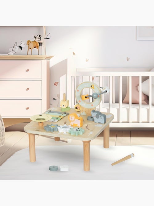 Table d'activités Montessori en bois animaux de la savane Mamabrum - Kiabi
