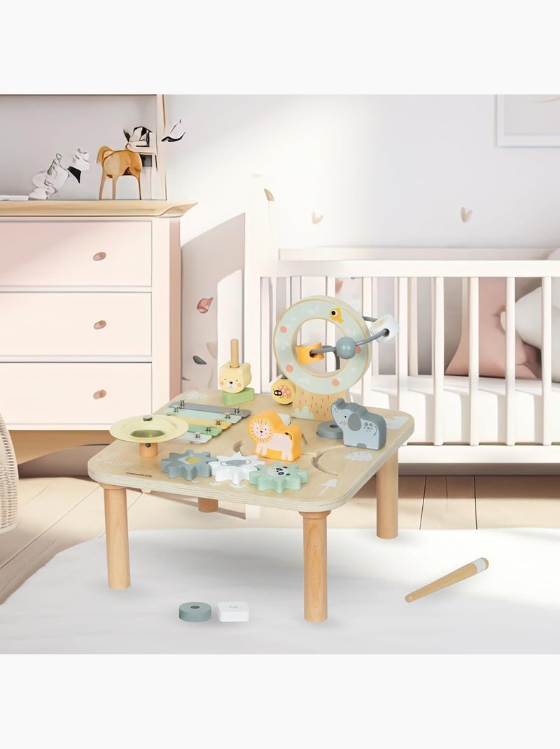 Table d'activités Montessori en bois animaux de la savane Mamabrum Beige - Kiabi