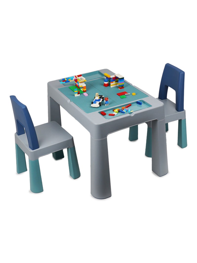 Table d'activités multifonction MULTIPLAY + 2 chaises Gris - Kiabi