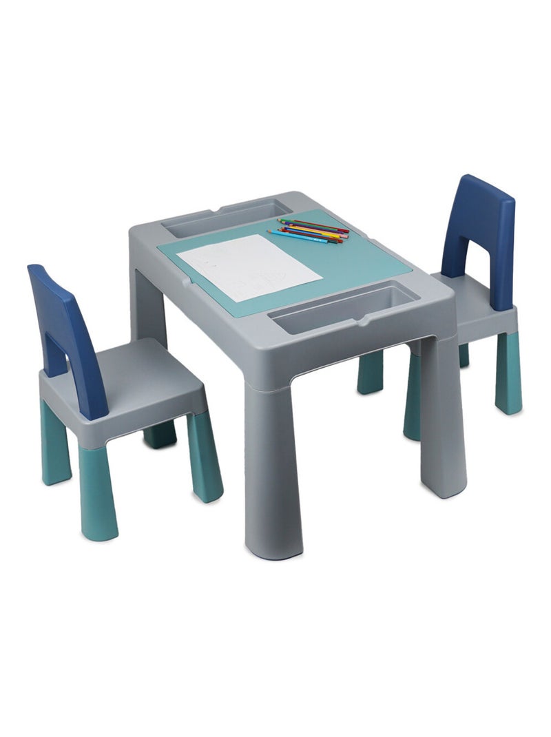 Table d'activités multifonction MULTIPLAY + 2 chaises Gris - Kiabi