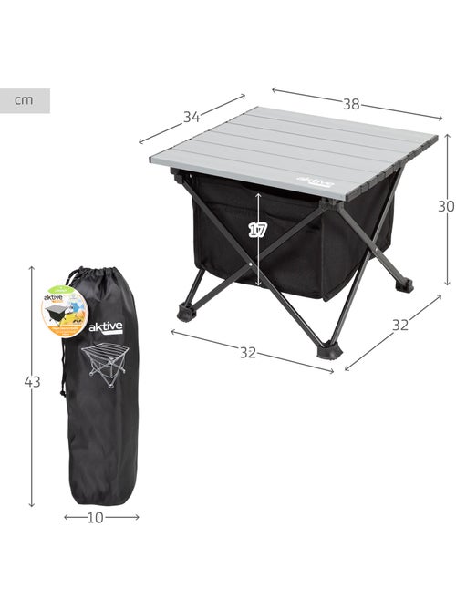 Table d'appoint de camping pliante avec sac de rangement et poche aktive - Kiabi Table d'appoint de camping pliante avec sac de rangement et poche aktive - Kiabi