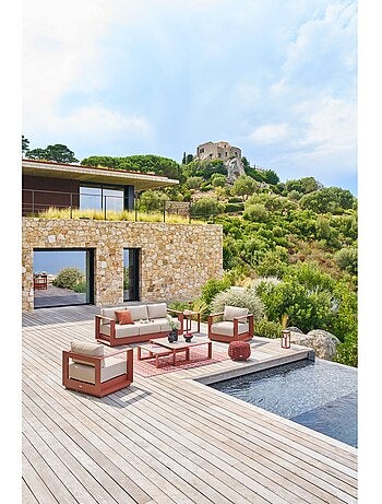 Table d'appoint de jardin carré en aluminium ALLURE