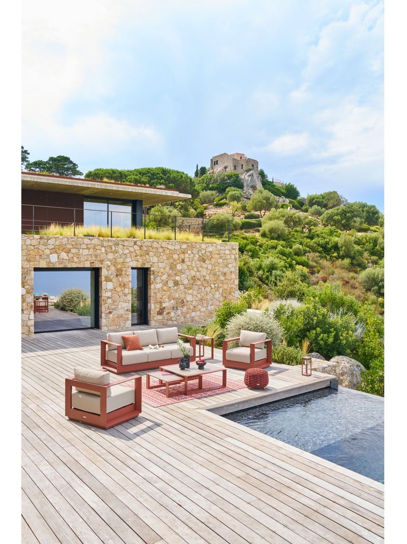 Table d'appoint de jardin carré en aluminium ALLURE Orange - Kiabi