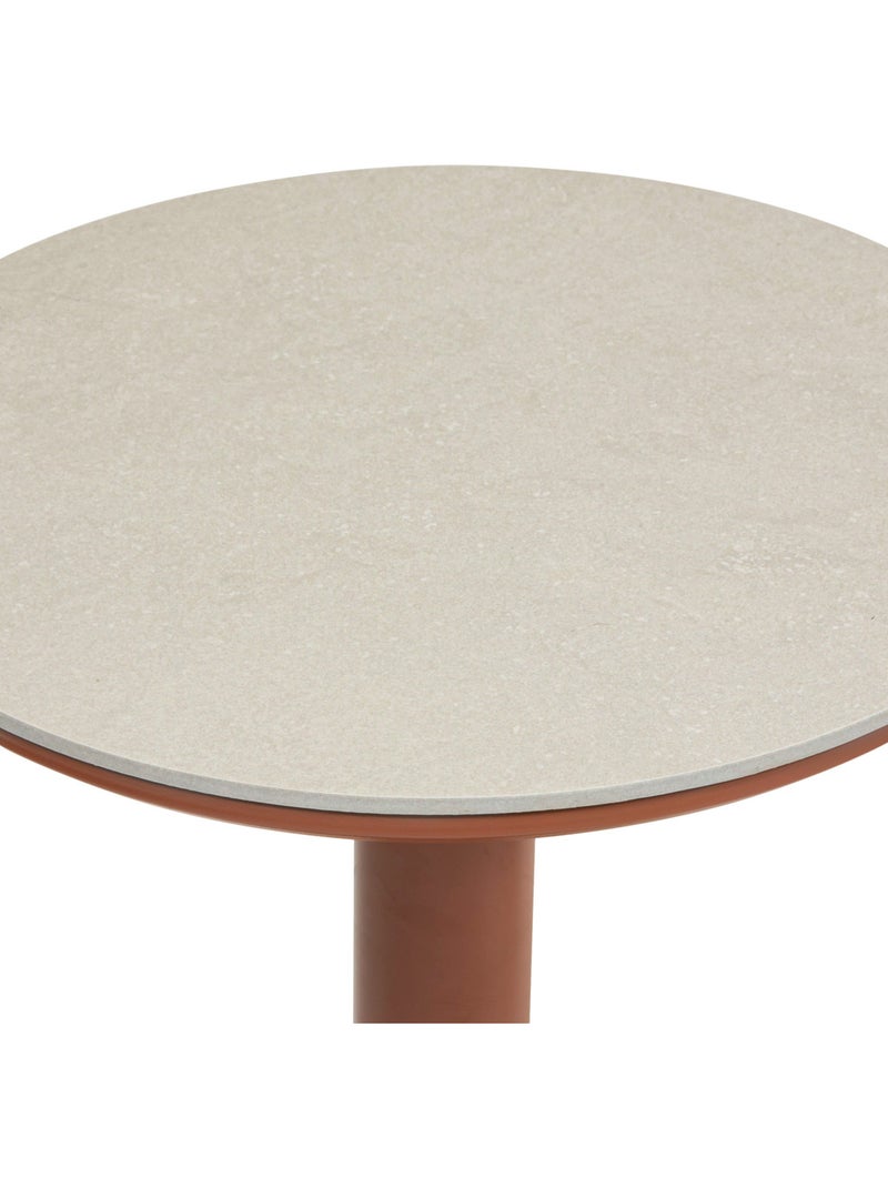 Table d'appoint de jardin en aluminium et pierre SOLETIA Terracotta - Kiabi