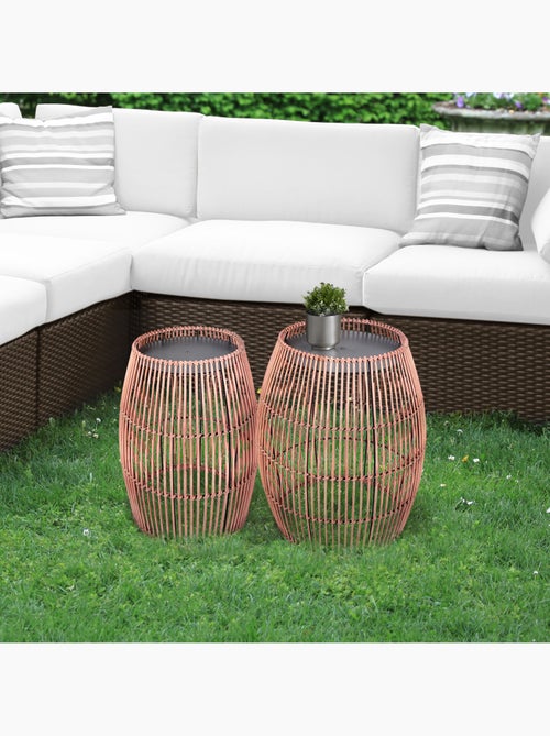 Table d'appoint de jardin en bambou, 47cm, Marron - Kiabi Table d'appoint de jardin en bambou, 47cm, Marron - Kiabi