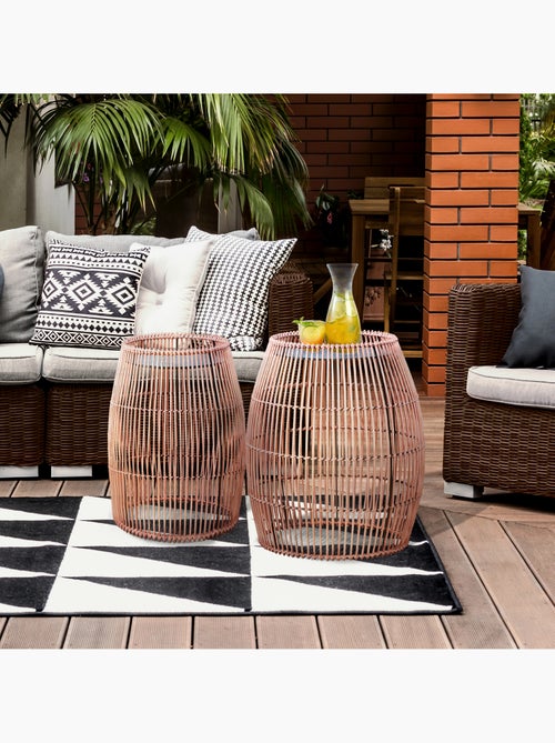 Table d'appoint de jardin en bambou, 47cm, Marron - Kiabi Table d'appoint de jardin en bambou, 47cm, Marron - Kiabi