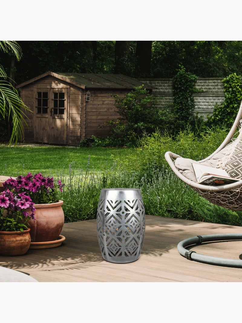 Table d'appoint de jardin en métal avec LED, 46cm, Gris Gris - Kiabi