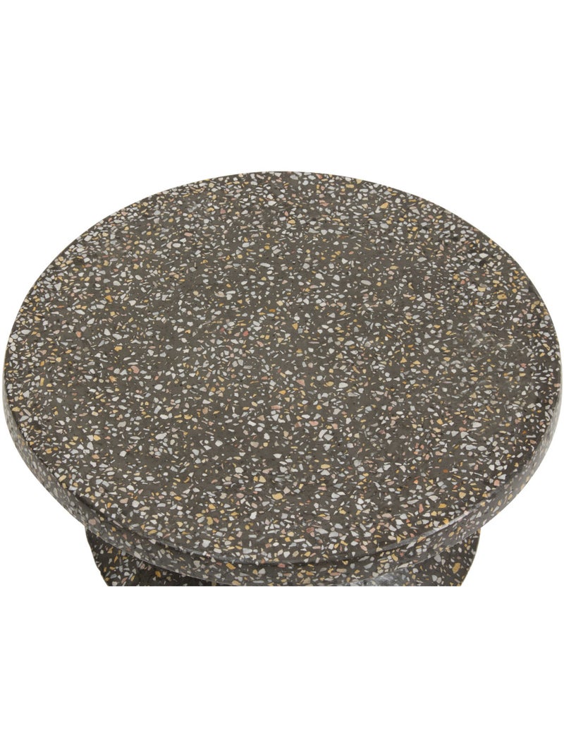 Table d'appoint de jardin en terrazzo ALTURIO Noir - Kiabi