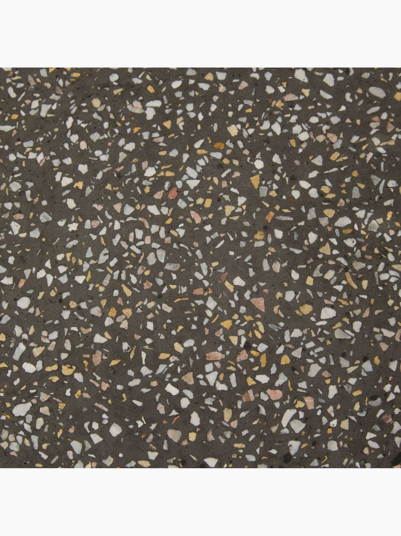 Table d'appoint de jardin ronde effet terrazzo ALTURIO Noir - Kiabi