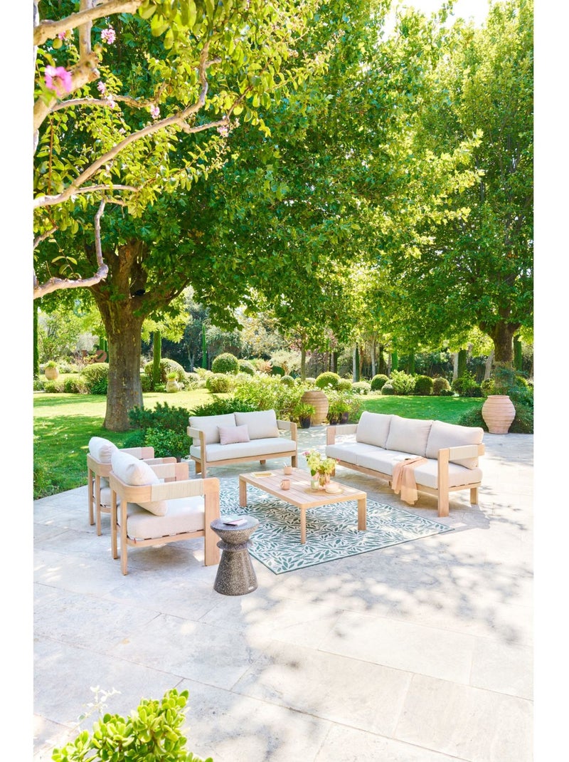Table d'appoint de jardin ronde effet terrazzo ALTURIO Noir - Kiabi