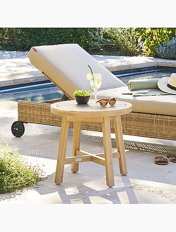 Table d'appoint de jardin ronde en acacia PAPOUASIE