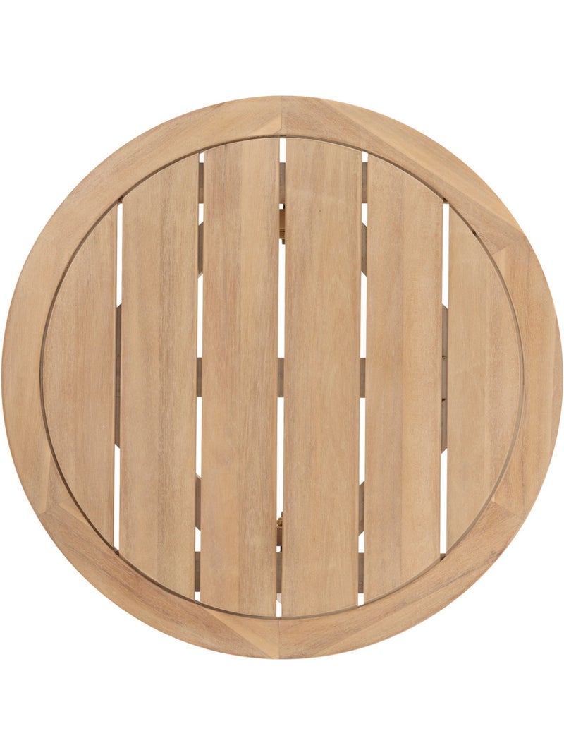 Table d'appoint de jardin ronde en acacia PAPOUASIE Beige - Kiabi